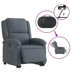 Fauteuil inclinable électrique gris foncé velours