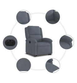 Fauteuil inclinable électrique gris foncé velours