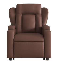 Fauteuil inclinable électrique marron similicuir