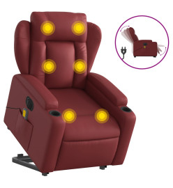 Fauteuil inclinable de massage électrique rouge bordeaux