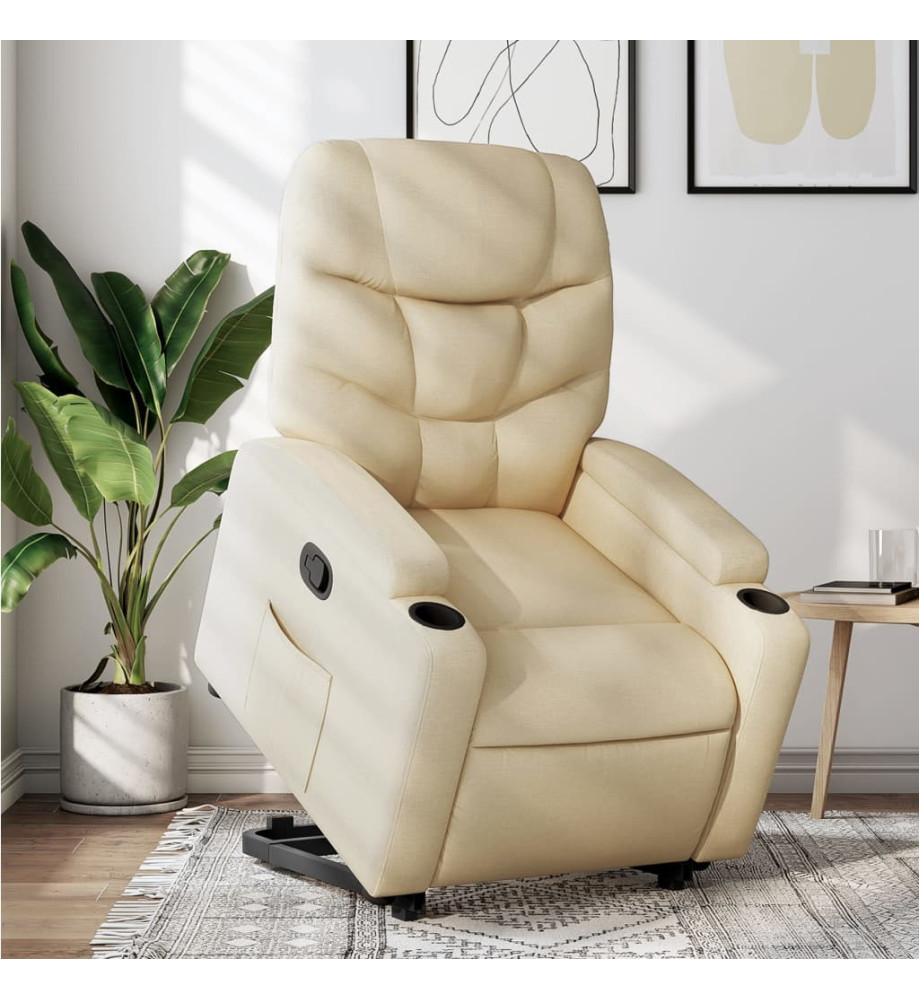 Fauteuil inclinable Crème Tissu