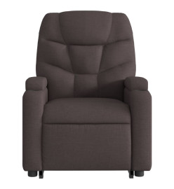 Fauteuil inclinable de massage Marron foncé Tissu