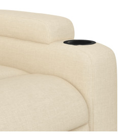 Fauteuil inclinable électrique crème tissu