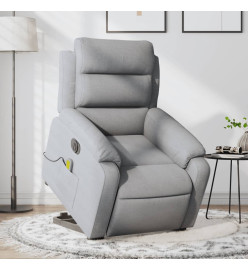 Fauteuil inclinable de massage électrique Gris clair Tissu