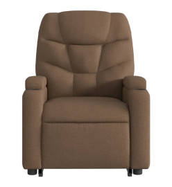 Fauteuil inclinable électrique marron tissu