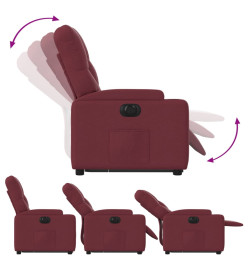 Fauteuil inclinable électrique rouge bordeaux tissu