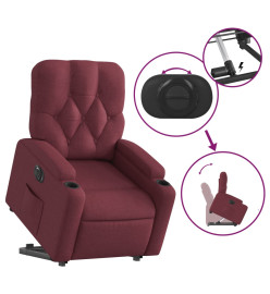 Fauteuil inclinable électrique rouge bordeaux tissu