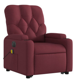 Fauteuil inclinable de massage électrique Rouge bordeaux Tissu