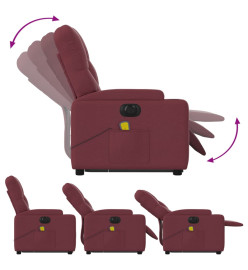 Fauteuil inclinable de massage électrique Rouge bordeaux Tissu