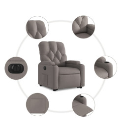 Fauteuil inclinable électrique taupe tissu