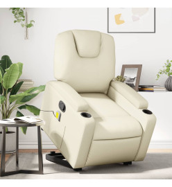 Fauteuil inclinable de massage Crème Similicuir