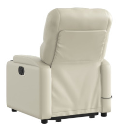 Fauteuil inclinable de massage électrique crème similicuir