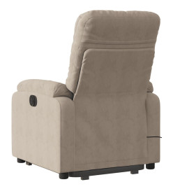 Fauteuil inclinable de massage taupe tissu microfibre