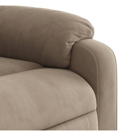 Fauteuil inclinable de massage taupe tissu microfibre