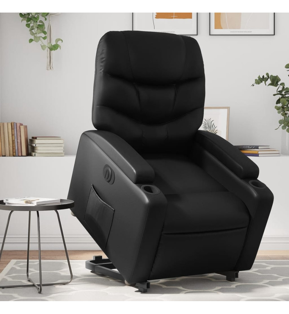 Fauteuil inclinable électrique noir similicuir