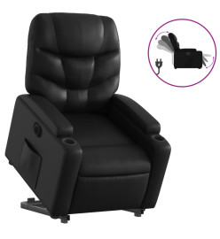 Fauteuil inclinable électrique noir similicuir