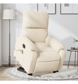 Fauteuil inclinable de massage électrique beige microfibres