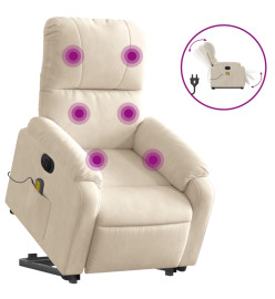 Fauteuil inclinable de massage électrique beige microfibres