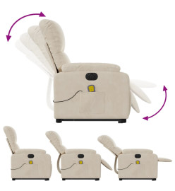 Fauteuil inclinable de massage électrique beige microfibres