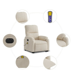 Fauteuil inclinable de massage électrique beige microfibres