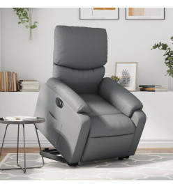 Fauteuil inclinable électrique gris similicuir