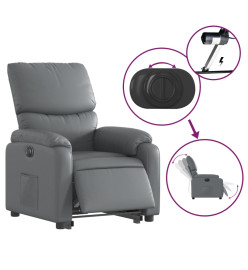 Fauteuil inclinable électrique gris similicuir