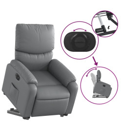 Fauteuil inclinable électrique gris similicuir