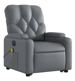 Fauteuil inclinable de massage électrique gris similicuir