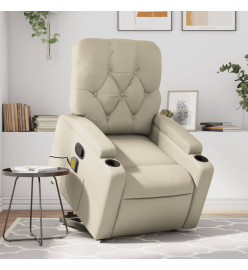 Fauteuil inclinable de massage Crème Similicuir