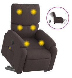 Fauteuil inclinable de massage électrique Marron foncé Tissu