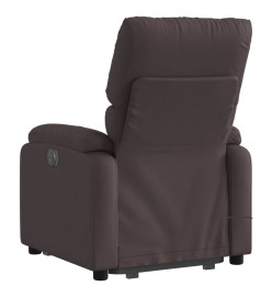 Fauteuil inclinable de massage électrique Marron foncé Tissu