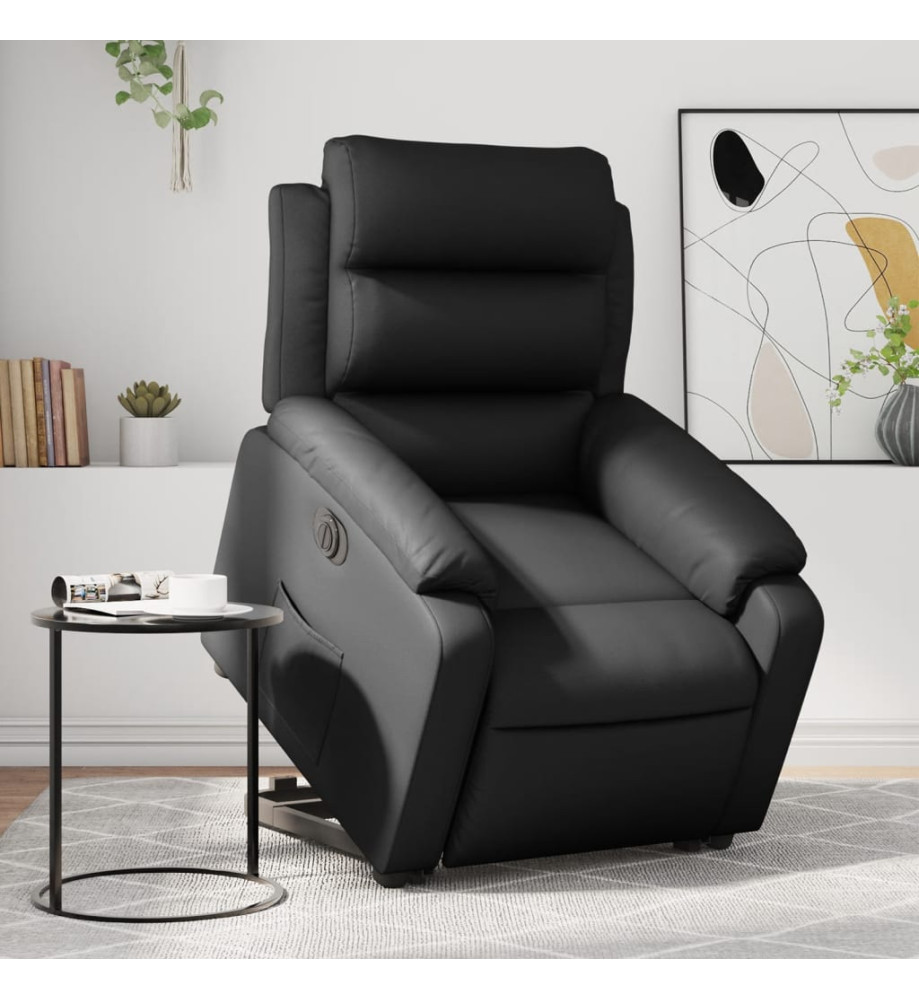 Fauteuil inclinable électrique noir similicuir