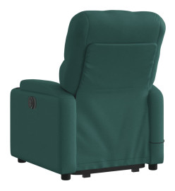 Fauteuil inclinable de massage Vert foncé Tissu