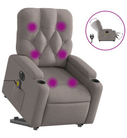 Fauteuil inclinable de massage électrique Taupe Tissu