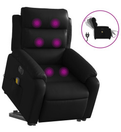 Fauteuil inclinable de massage électrique noir similicuir