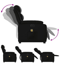 Fauteuil inclinable de massage électrique noir similicuir