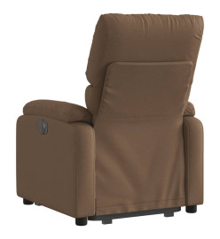 Fauteuil inclinable électrique marron tissu