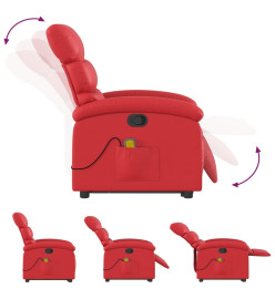 Fauteuil inclinable de massage Rouge Similicuir