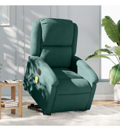 Fauteuil inclinable de massage électrique vert foncé velours