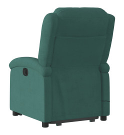 Fauteuil inclinable de massage électrique vert foncé velours