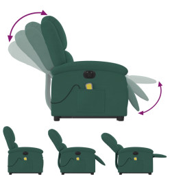 Fauteuil inclinable de massage électrique vert foncé velours