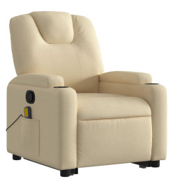 Fauteuil inclinable de massage Crème Tissu