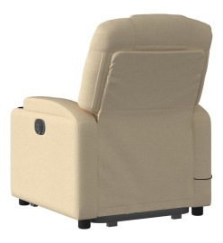 Fauteuil inclinable de massage Crème Tissu