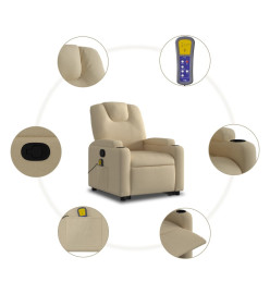 Fauteuil inclinable de massage Crème Tissu