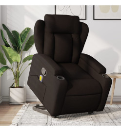 Fauteuil inclinable de massage Marron foncé Tissu