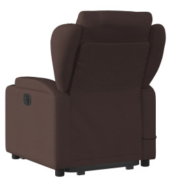 Fauteuil inclinable de massage Marron foncé Tissu