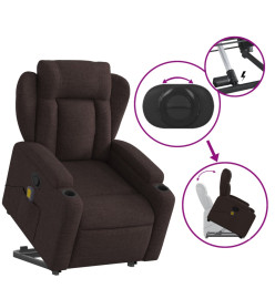 Fauteuil inclinable de massage Marron foncé Tissu