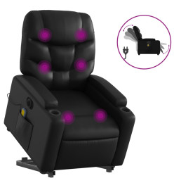 Fauteuil inclinable de massage électrique noir similicuir