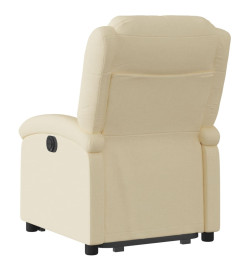 Fauteuil inclinable électrique crème tissu