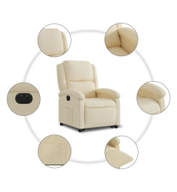 Fauteuil inclinable électrique crème tissu